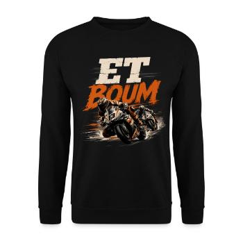 AND BOOM - Unisex Sweatshirt - black - Front - Alina (178cm) & Michal (187cm)