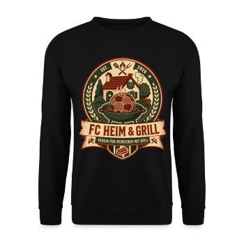 FC Heim & Grill - Unisex Pullover - Schwarz - Vorne - Alina (178cm) & Michal (187cm)