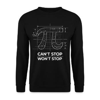 Pi Can't Stop Won't Stop Math Humour - Sweat-shirt Unisexe - noir - Devant - Alina (178cm) & Michal (187cm)