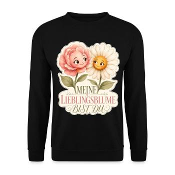 My favorite flower is you - Unisex Sweatshirt - black - Front - Alina (178cm) & Michal (187cm)