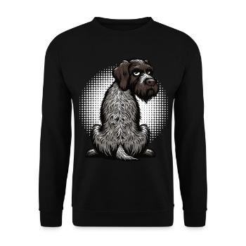 German Wirehaired German Wirehaired Owner - Unisex Sweatshirt - black - Front - Alina (178cm) & Michal (187cm)
