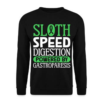 Gastroparese Humor - Faultier-Verdauung - Unisex Pullover - Schwarz - Vorne - Alina (178cm) & Michal (187cm)