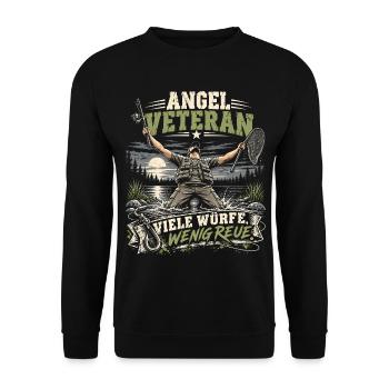 Angel Veteran – Viele Würfe, wenig Reue - Unisex Pullover - Schwarz - Vorne - Alina (178cm) & Michal (187cm)
