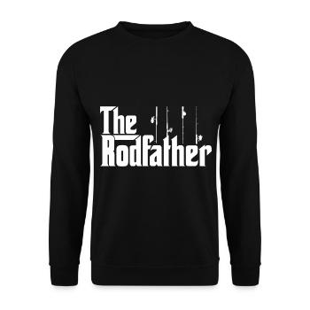 Für richtige Angler - THE RODFATHER - Unisex Pullover - Schwarz - Vorne - Alina (178cm) & Michal (187cm)