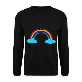 Happy Rainbow Bright Colors Kids Baby Toddler - Unisex Sweatshirt - black - Front - Alina (178cm) & Michal (187cm)