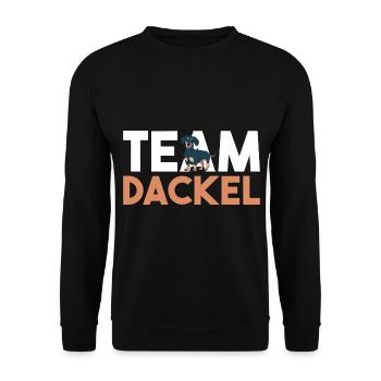 Hund Dackel - Unisex Pullover - Schwarz - Vorne - Alina (178cm) & Michal (187cm)