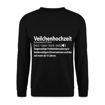 Veilchenhochzeit 13 jahre Hochzeitstag Ehefrau - Unisex Pullover - Schwarz - Vorne - Alina (178cm) & Michal (187cm)