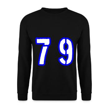 79 Zahl Symbol - Unisex Pullover - Schwarz - Vorne - Alina (178cm) & Michal (187cm)