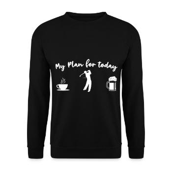 My plan for Today - Playing golf & drinking beer - Unisex Sweatshirt - black - Front - Alina (178cm) & Michal (187cm)