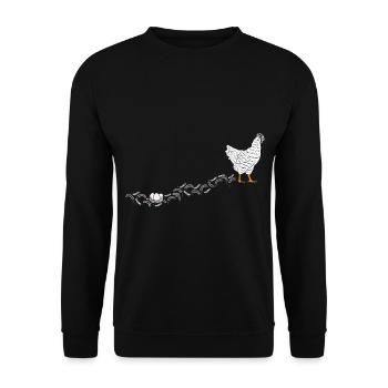Hühnerflüsterer Huhn Hühnerhalter Hühner - Unisex Pullover - Schwarz - Vorne - Alina (178cm) & Michal (187cm)