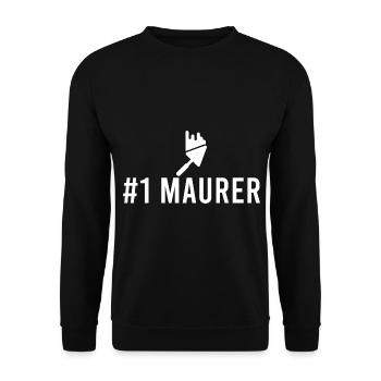 Maurer Nummer 1 - Unisex Pullover - Schwarz - Vorne - Alina (178cm) & Michal (187cm)
