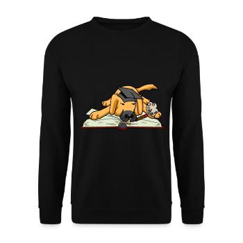 Dog Student Study University University Learn Book - Unisex Sweatshirt - black - Front - Alina (178cm) & Michal (187cm)