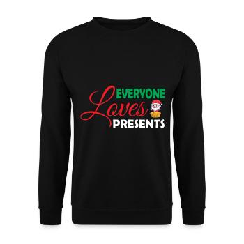 Everyone loves Presents - Unisex Pullover - Schwarz - Vorne - Alina (178cm) & Michal (187cm)