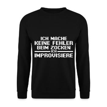 Gaming Zocken Zocker Gamer - Unisex Pullover - Schwarz - Vorne - Alina (178cm) & Michal (187cm)