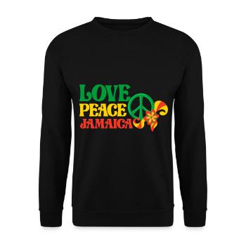 Love Peace Jamaica - Unisex Pullover - Schwarz - Vorne - Alina (178cm) & Michal (187cm)