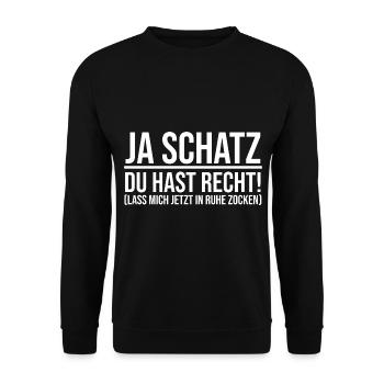 Zocker Zocken Gamer - Unisex Pullover - Schwarz - Vorne - Alina (178cm) & Michal (187cm)