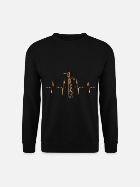 Saxophon Herzschlag - Unisex Pullover - Schwarz