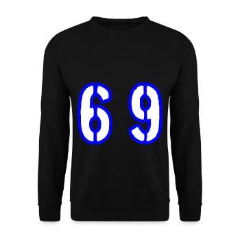 69 Zahl Symbol - Unisex Pullover - Schwarz - Vorne - Alina (178cm) & Michal (187cm)