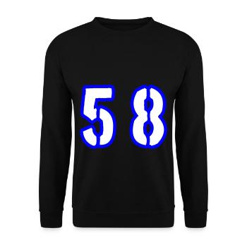 58 Zahl Symbol - Unisex Pullover - Schwarz - Vorne - Alina (178cm) & Michal (187cm)
