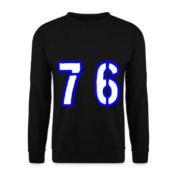 76 Number Symbol - Unisex Sweatshirt - black - Front - Alina (178cm) & Michal (187cm)