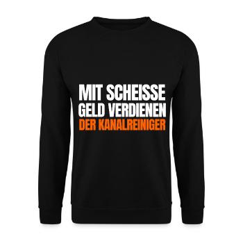 Kanalreiniger Abwasserspezialist Rohrreiniger - Unisex Pullover - Schwarz - Vorne - Alina (178cm) & Michal (187cm)