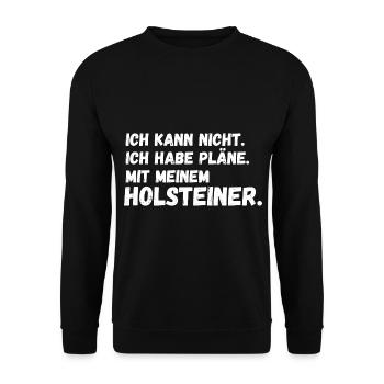 Pferd Reitsport Reiten Pferdesport Holsteiner - Unisex Pullover - Schwarz - Vorne - Alina (178cm) & Michal (187cm)