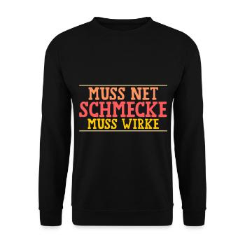 Muss Net Schmecke Muss Wirke Fitness - Unisex Pullover - Schwarz - Vorne - Alina (178cm) & Michal (187cm)
