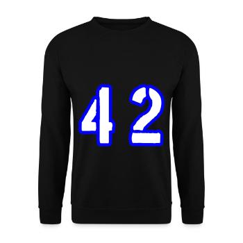 42 Number Symbol - Unisex Sweatshirt - black - Front - Alina (178cm) & Michal (187cm)