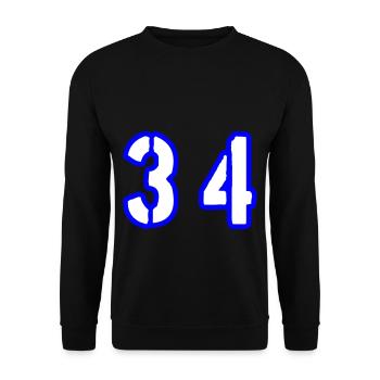 34 Zahl Symbol - Unisex Pullover - Schwarz - Vorne - Alina (178cm) & Michal (187cm)