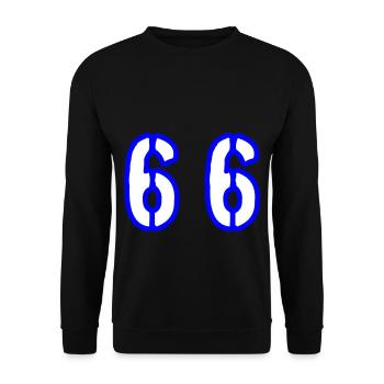 66 Zahl Symbol - Unisex Pullover - Schwarz - Vorne - Alina (178cm) & Michal (187cm)