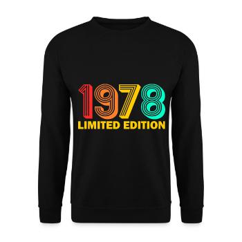 1978 né Né 1978 Cadeau Anniversaire - Sweat-shirt Unisexe - noir - Devant - Alina (178cm) & Michal (187cm)
