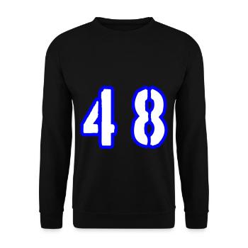 48 Zahl Symbol - Unisex Pullover - Schwarz - Vorne - Alina (178cm) & Michal (187cm)