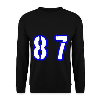 87 Symbole numérique - Sweat-shirt Unisexe - noir - Devant - Alina (178cm) & Michal (187cm)