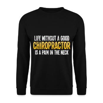 Chiropraktiker Physiotherapeut Nacken I Geschenk - Unisex Pullover - Schwarz - Vorne - Alina (178cm) & Michal (187cm)