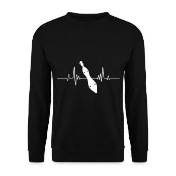 Dulcimer Instrument Heartbeat - Unisex Sweatshirt - black - Front - Alina (178cm) & Michal (187cm)