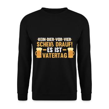Papa Vater Bier Vatertag - Unisex Pullover - Schwarz - Vorne - Alina (178cm) & Michal (187cm)