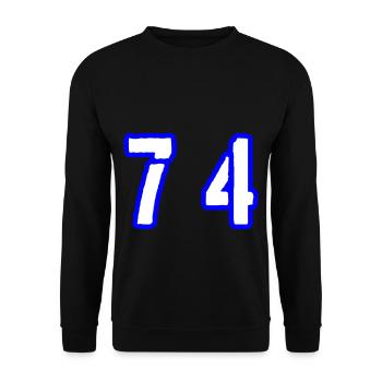 74 Number Symbol - Unisex Sweatshirt - black - Front - Alina (178cm) & Michal (187cm)