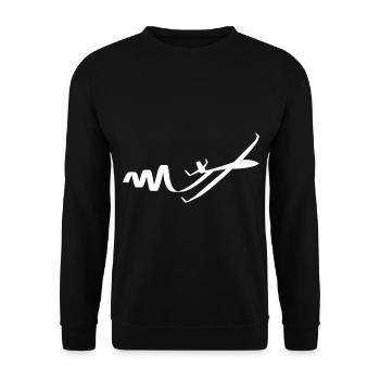 Segelflugzeug - Unisex Pullover - Schwarz - Vorne - Alina (178cm) & Michal (187cm)