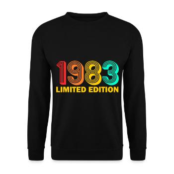 1983 born Born 1983 Gift Birthday - Unisex Sweatshirt - black - Front - Alina (178cm) & Michal (187cm)