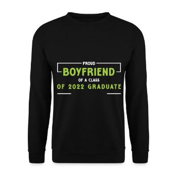 Proud Boyfriend of A Class of 2022 Graduate Gift - Unisex Sweatshirt - black - Front - Alina (178cm) & Michal (187cm)