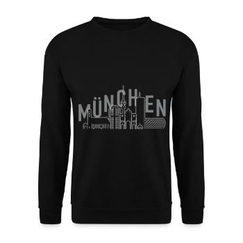 Munich Skyline Tshirt - Unisex Sweatshirt - black - Front - Alina (178cm) & Michal (187cm)