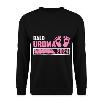 Urgroßmutter 2024 Uroma - Unisex Pullover - Schwarz - Vorne - Alina (178cm) & Michal (187cm)