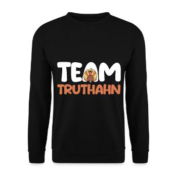 Truthuhn Truthahn - Unisex Pullover - Schwarz - Vorne - Alina (178cm) & Michal (187cm)
