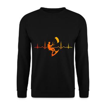 Kite Kiten Men Kitesurfing Kitesurfing - Unisex Sweatshirt - black - Front - Alina (178cm) & Michal (187cm)