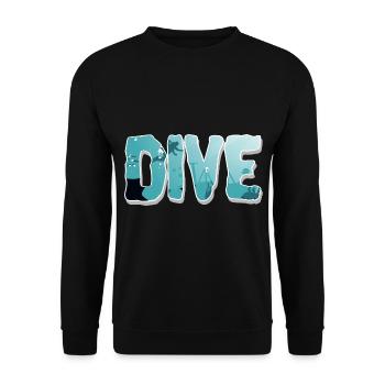 Taucher Tauchen - Unisex Pullover - Schwarz - Vorne - Alina (178cm) & Michal (187cm)