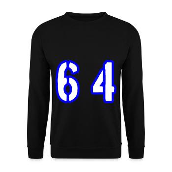 64 Zahl Symbol - Unisex Pullover - Schwarz - Vorne - Alina (178cm) & Michal (187cm)