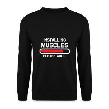 Install muscles - Unisex Sweatshirt - black - Front - Alina (178cm) & Michal (187cm)