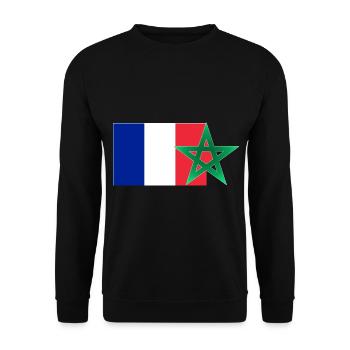 Morocco & France - Unisex Sweatshirt - black - Front - Alina (178cm) & Michal (187cm)