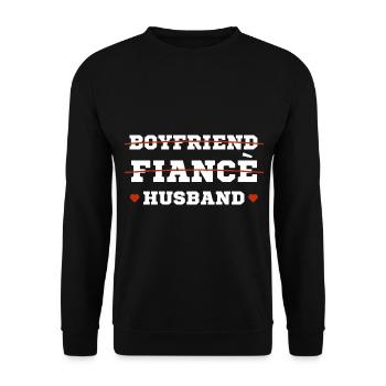 Boyfriend fiancé husband - Boyfriend Funny Gift - Unisex Sweatshirt - black - Front - Alina (178cm) & Michal (187cm)