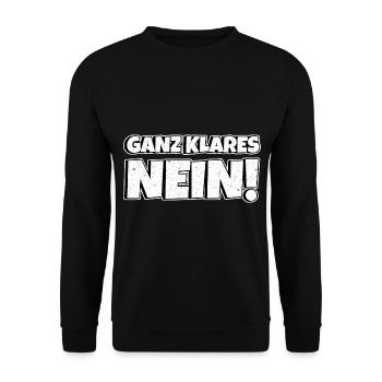 Ganz klares nein - Unisex Pullover - Schwarz - Vorne - Alina (178cm) & Michal (187cm)